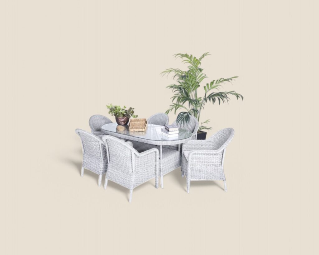 Roma Rattan Gri Masa Takımı BS